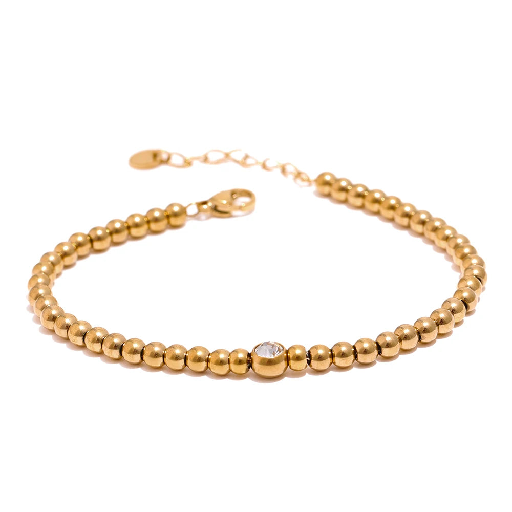Colar Feminino de Camadas Gota com Zircônia em Aço Inoxidável Pulseira