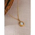 Colar Choker Feminino Geométrico com Pérola em Aço Inoxidável