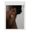 Yhpup New Stainless Steel Accessories Statement Gold Color Metalic Geometric Stud Earrings Pendientes Mujer Wholesale Gift