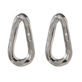 Yhpup Minimalist Metal Oval Stud Earrings Trendy Stainless Steel Geometric Fashion 18 K Jewelry Anniversary Gift Waterproof