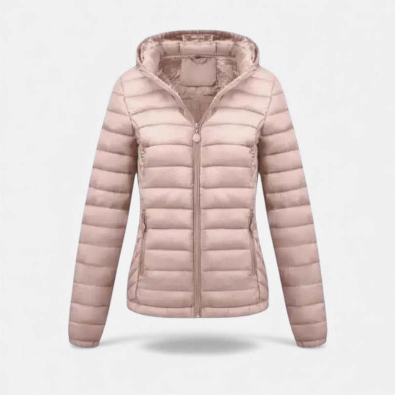 Jaqueta Casual Feminina Leve com Capuz Rosa
