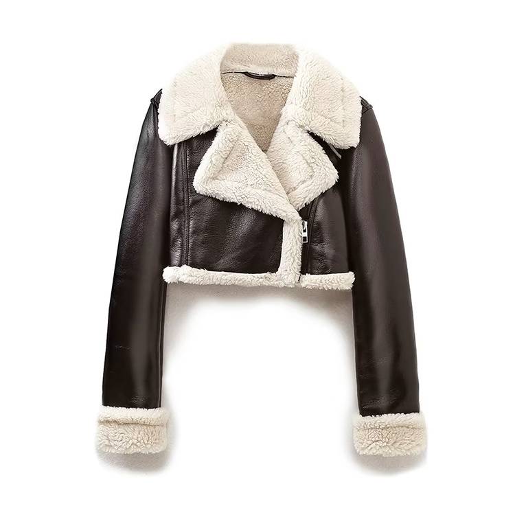 Jaqueta Cropped De Couro | Faetton &Co.