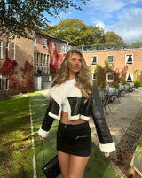 Jaqueta Cropped De Couro | Faetton &Co.