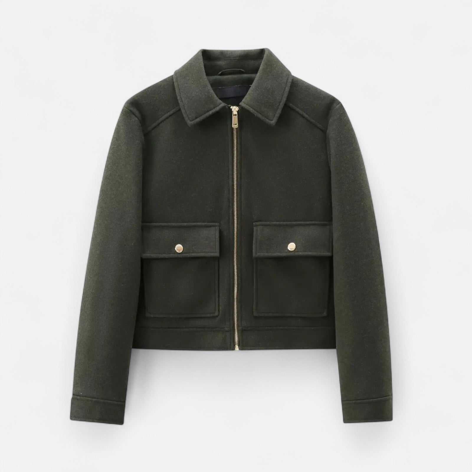 Jaqueta Elegante de Inverno com Zíper para Mulheres