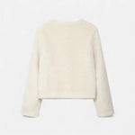 Jaqueta Feminina de Botão Toggle em Pelo Sintético