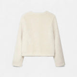 Jaqueta Feminina de Botão Toggle em Pelo Sintético