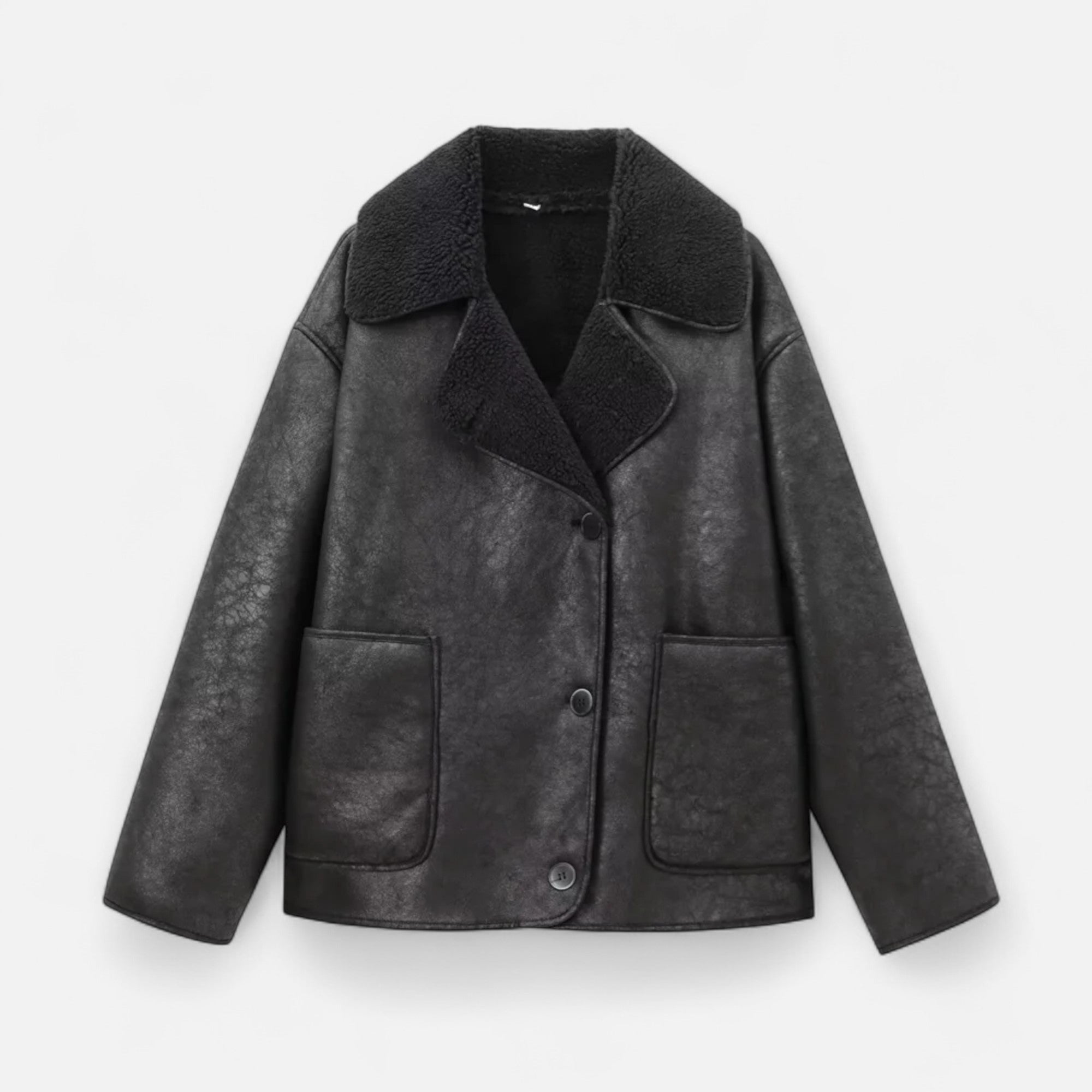 Jaqueta Feminina de Fleece Heritage Preto