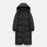 Jaqueta Puff Longa Unissex de Algodão Preto