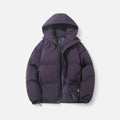 Jaqueta Puffer Unissex de Algodão com Capuz Roxo