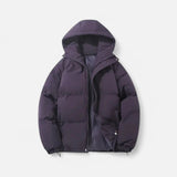 Jaqueta Puffer Unissex de Algodão com Capuz Roxo