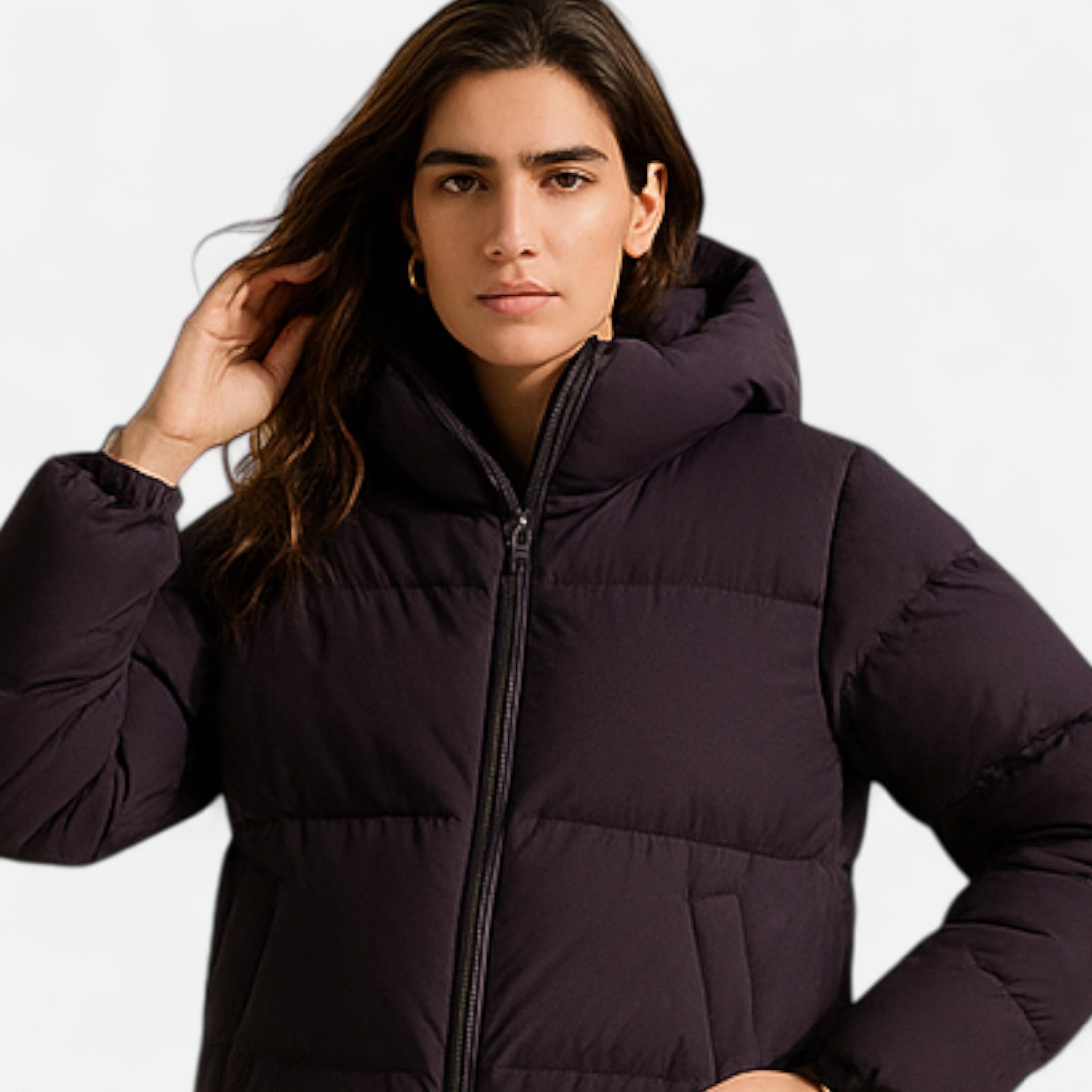 Jaqueta Puffer Unissex de Algodão com Capuz