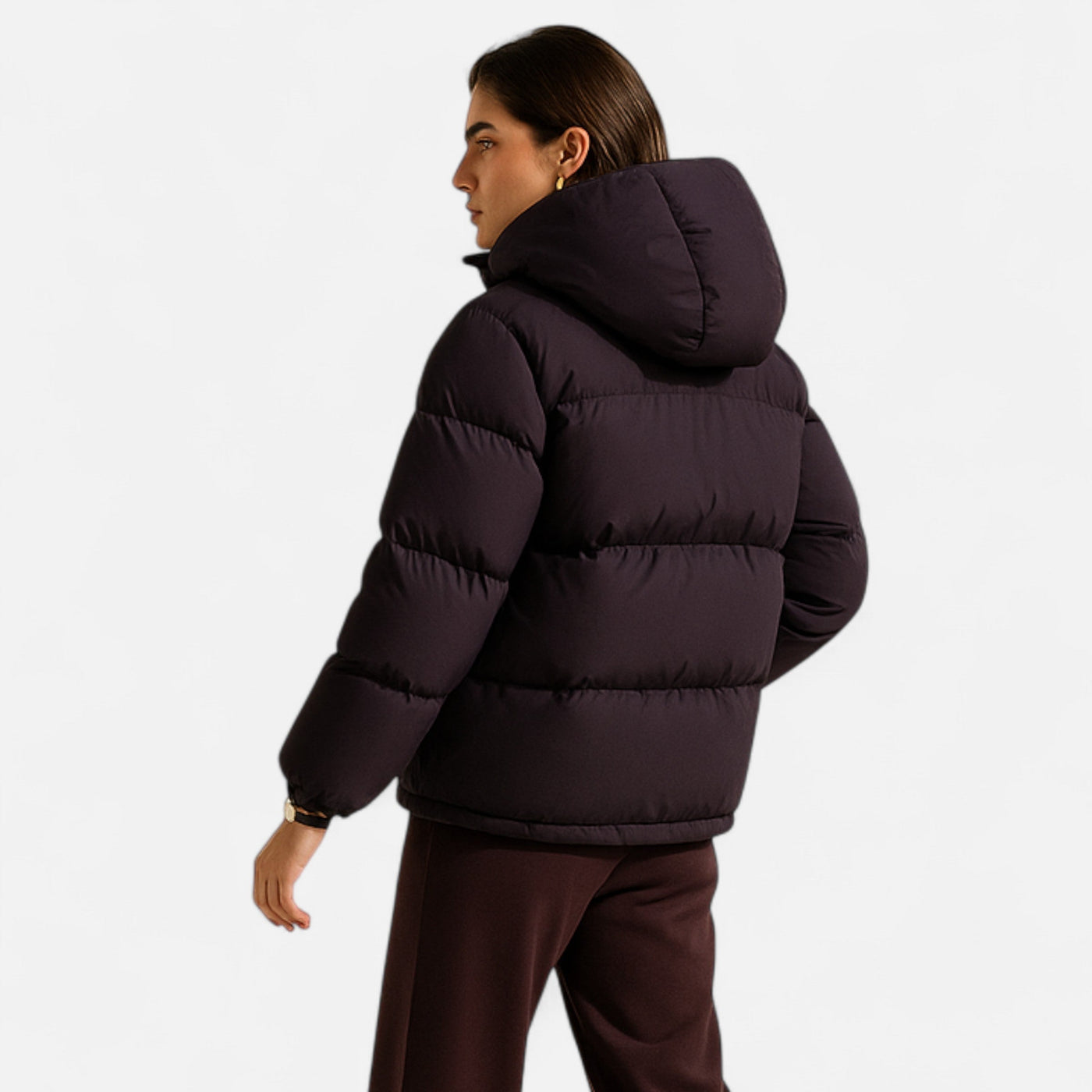 Jaqueta Puffer Unissex de Algodão com Capuz