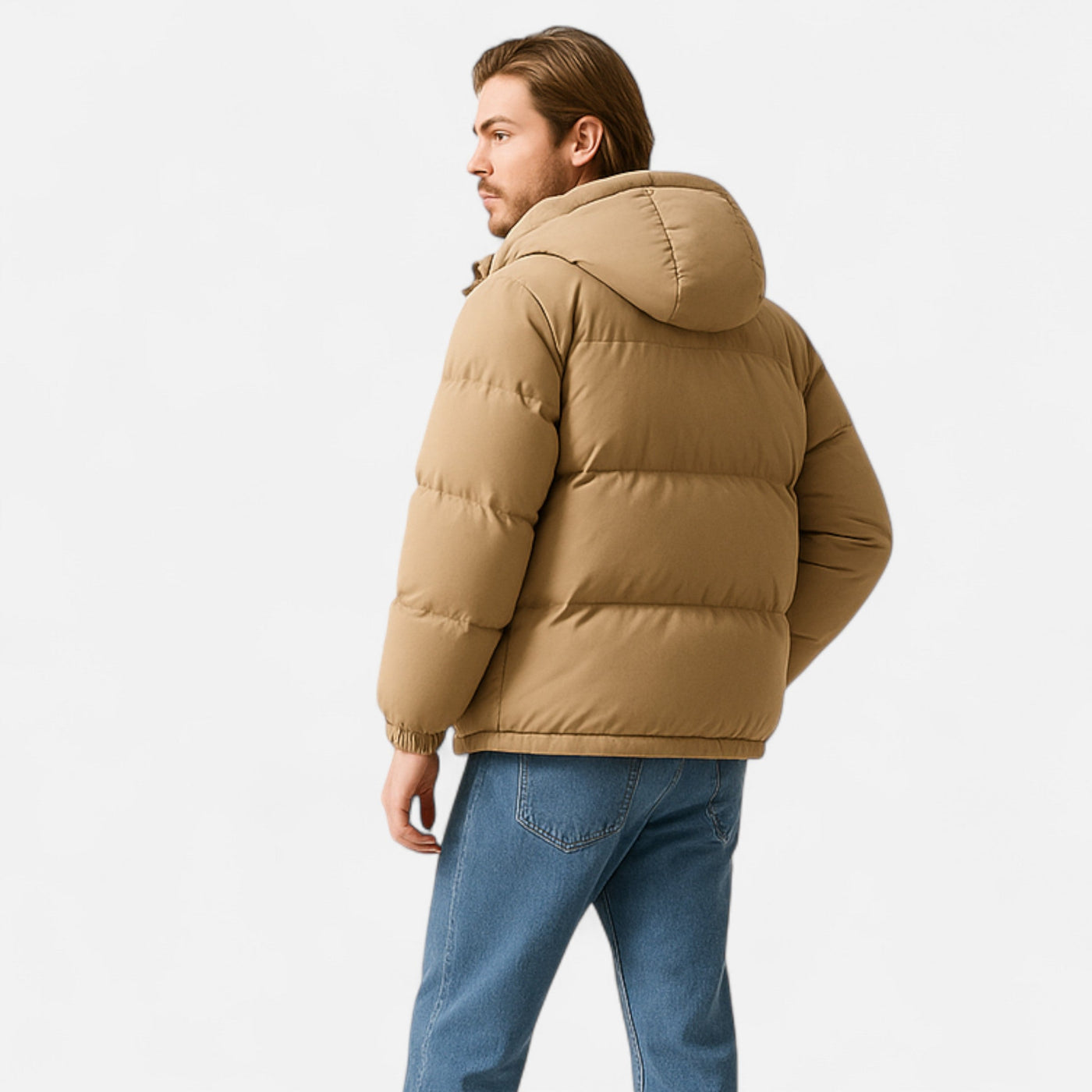Jaqueta Puffer Unissex de Algodão com Capuz