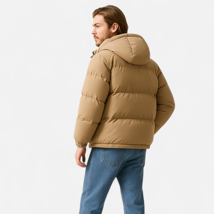 Jaqueta Puffer Unissex de Algodão com Capuz