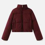 Jaqueta Tricotada de Algodão para Mulheres Borgonha