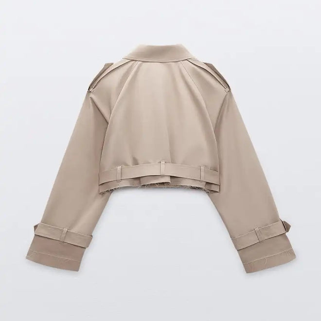 Jaqueta cropped khaki | Faetton &Co.