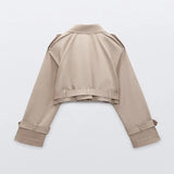 Jaqueta cropped khaki | Faetton &Co.