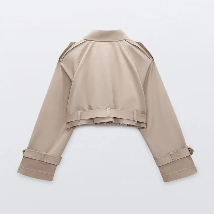 Jaqueta cropped khaki | Faetton &Co.