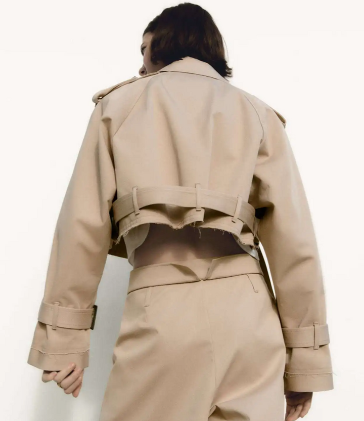 Jaqueta cropped khaki | Faetton &Co.