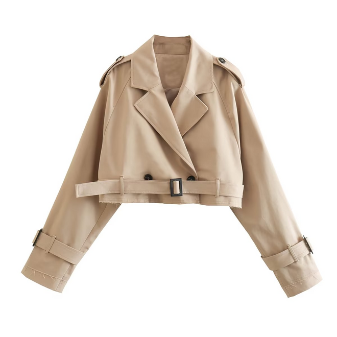 Jaqueta cropped khaki | Faetton &Co.