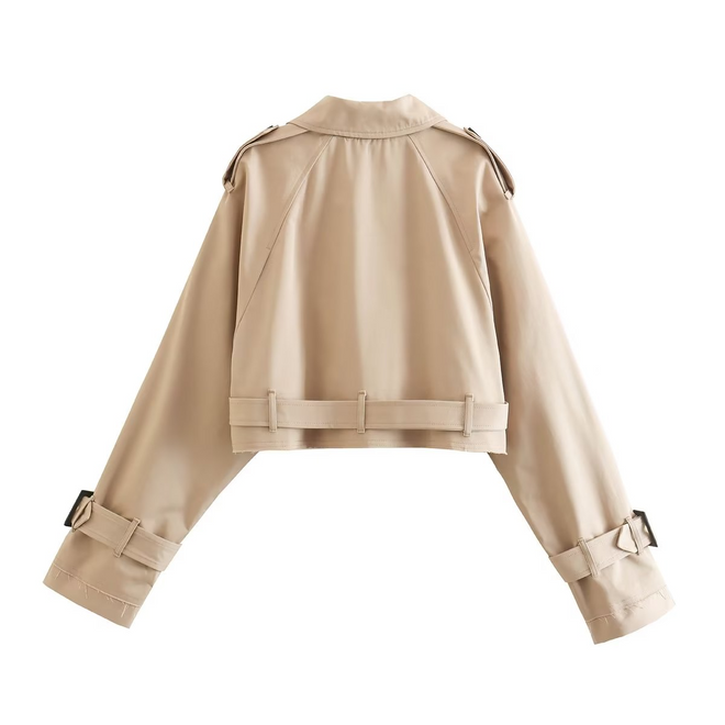 Jaqueta cropped khaki | Faetton &Co.