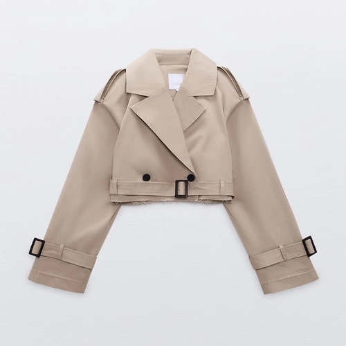 Jaqueta cropped khaki | Faetton &Co.