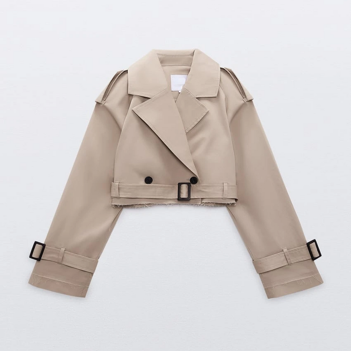 Jaqueta cropped khaki | Faetton &Co.