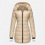 Jaqueta de Algodão Matelassê para Mulheres - Outono Inverno Bege