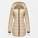 Jaqueta de Algodão Matelassê para Mulheres - Outono Inverno Bege