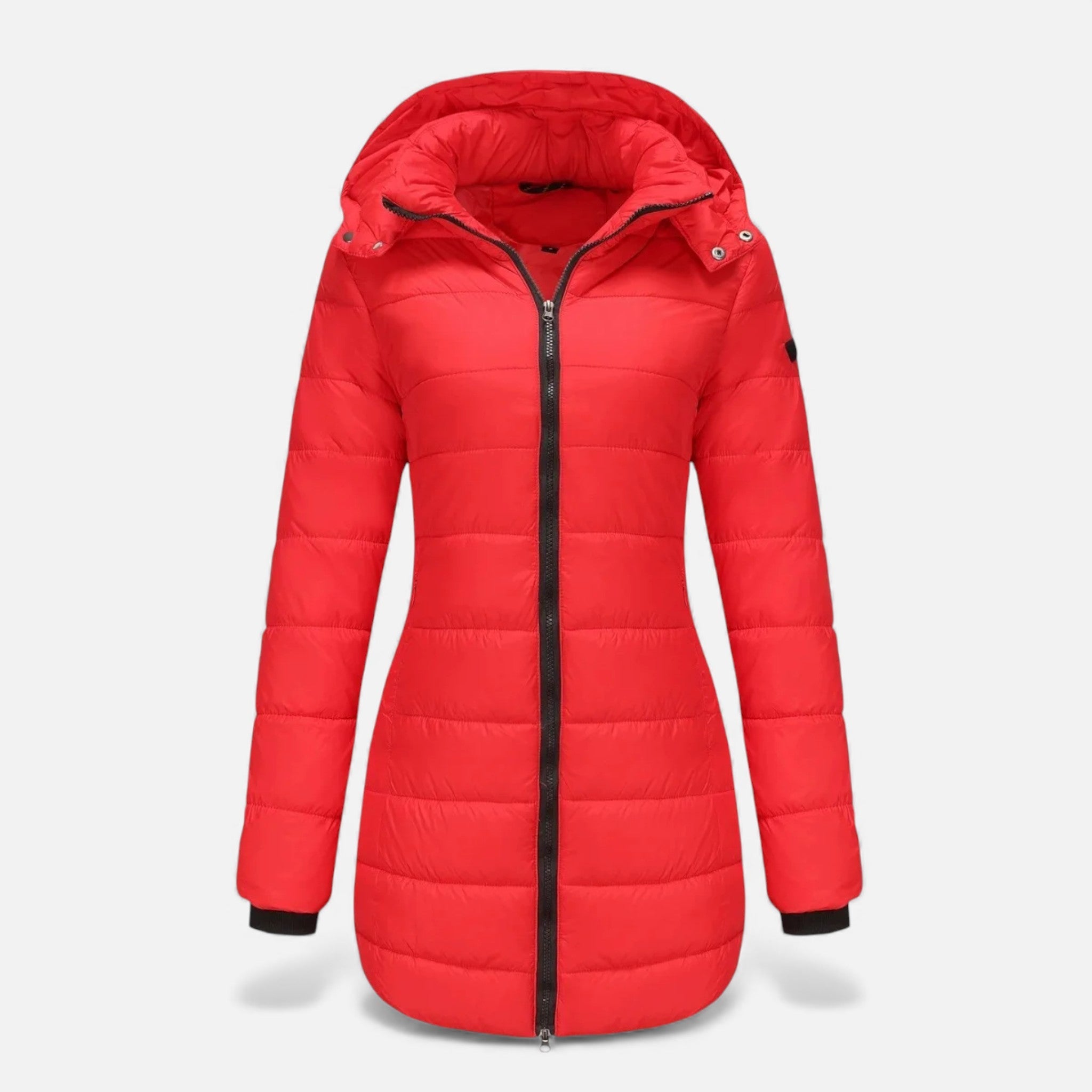 Jaqueta de Algodão Matelassê para Mulheres - Outono Inverno Vermelho