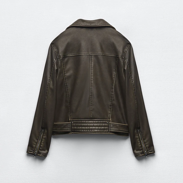 Jaqueta de Couro Feminina Marrom