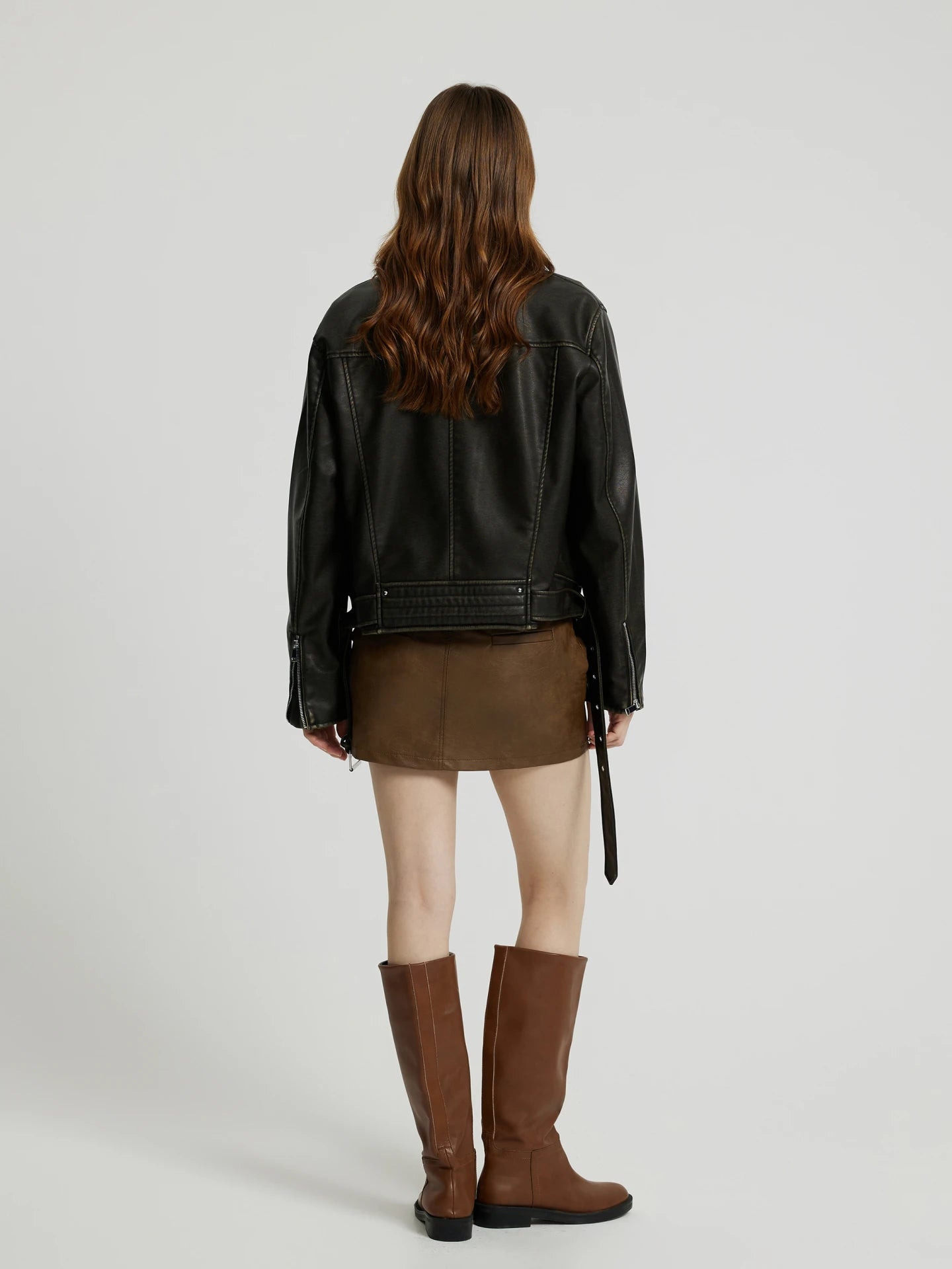 Jaqueta de Couro Feminina Marrom