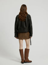 Jaqueta de Couro Feminina Marrom