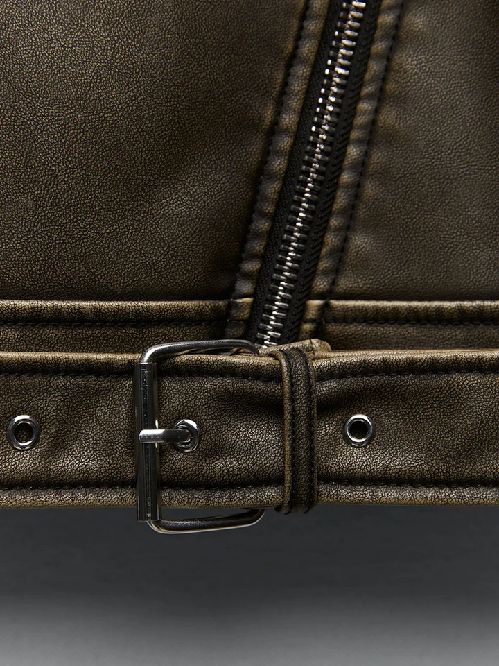 Jaqueta de Couro Feminina Marrom