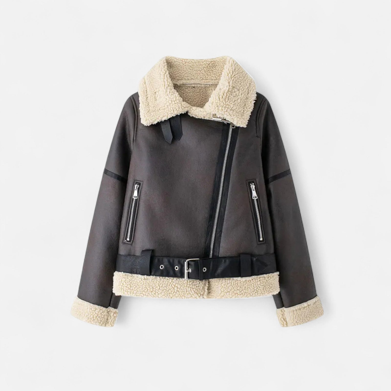 Jaqueta de Couro para Mulheres com Cinto - Ideal para o Outono