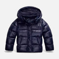 Jaqueta de Inverno Retro com Capuz para Mulheres - Estilo Elegante e Confortável Marinho