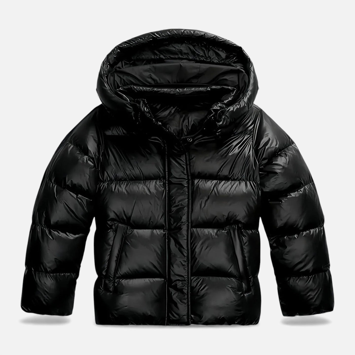Jaqueta de Inverno Retro com Capuz para Mulheres - Estilo Elegante e Confortável Preto