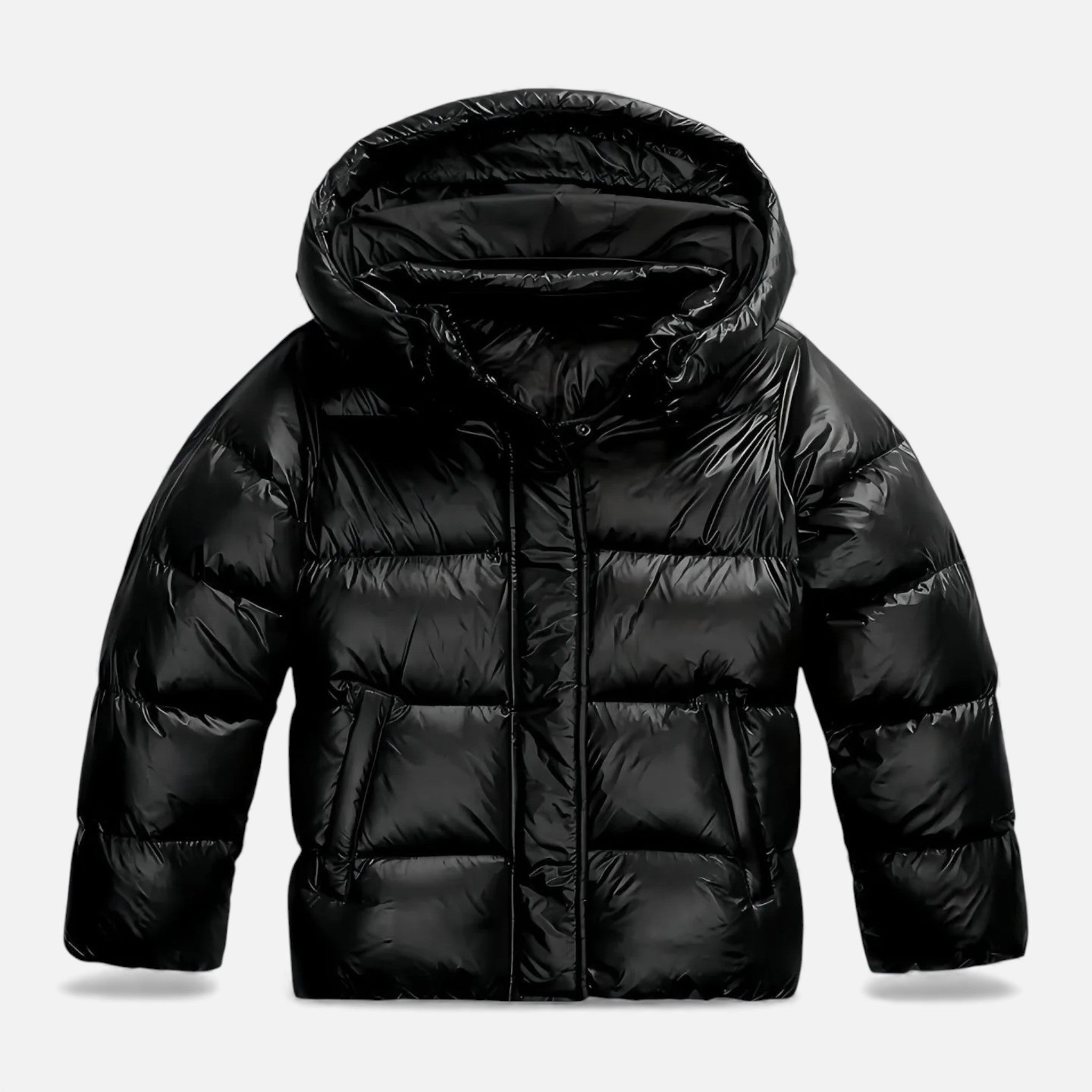 Jaqueta de Inverno Retro com Capuz para Mulheres - Estilo Elegante e Confortável Preto