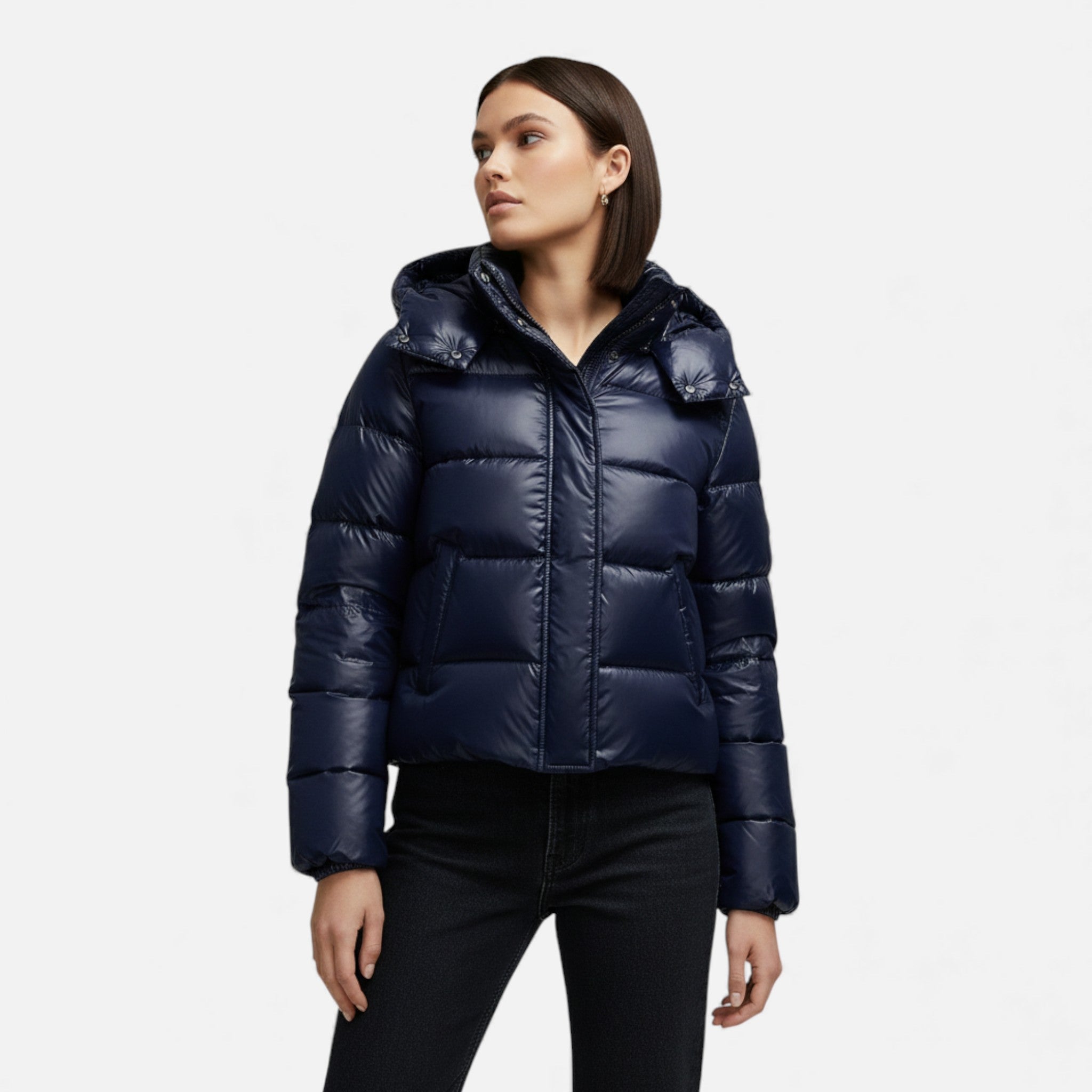 Jaqueta de Inverno Retro com Capuz para Mulheres - Estilo Elegante e Confortável