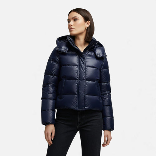 Jaqueta de Inverno Retro com Capuz para Mulheres - Estilo Elegante e Confortável