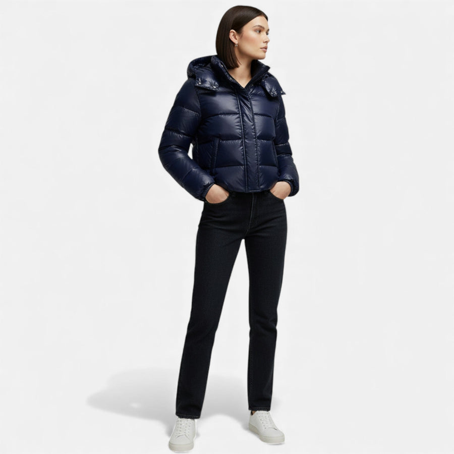 Jaqueta de Inverno Retro com Capuz para Mulheres - Estilo Elegante e Confortável