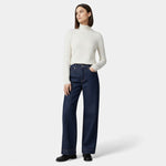 Jeans de Algodão para Mulheres com Corte Amplo e Cintura Alta