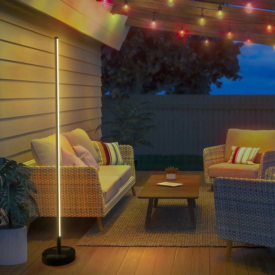 Luminária Externa Solar Contemporânea 1 Lâmpada