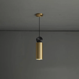 Luminária Pendente Cilíndrica Dourada