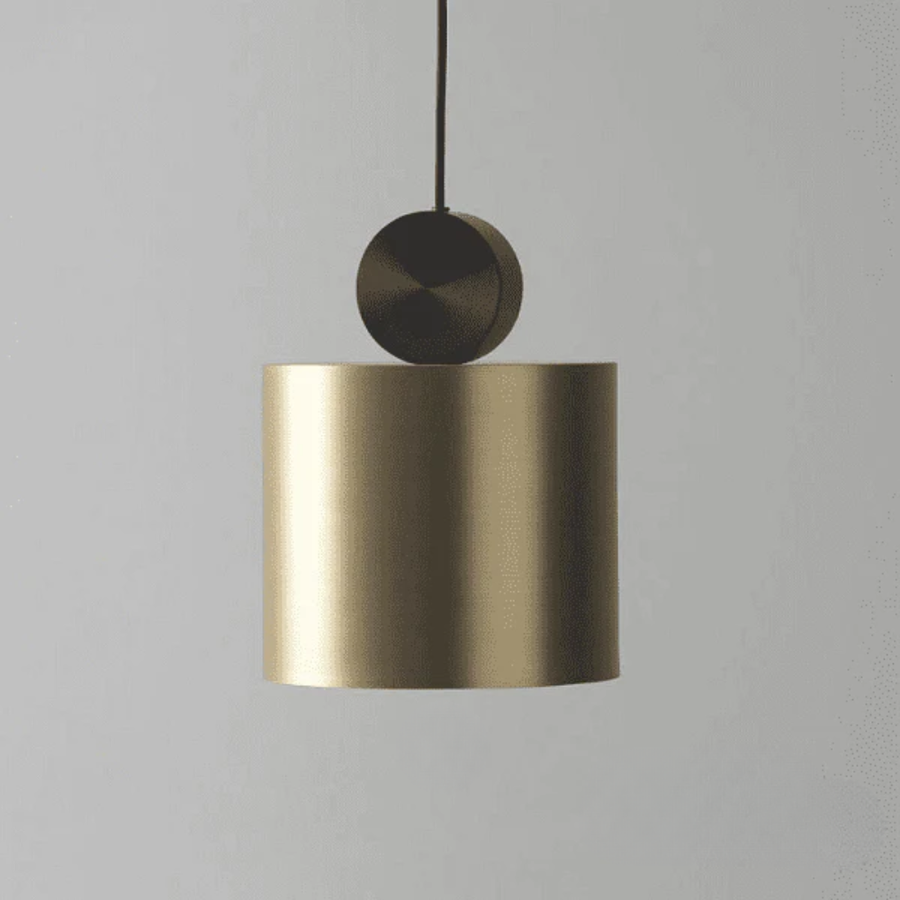 Luminária Pendente Cilíndrica Dourada