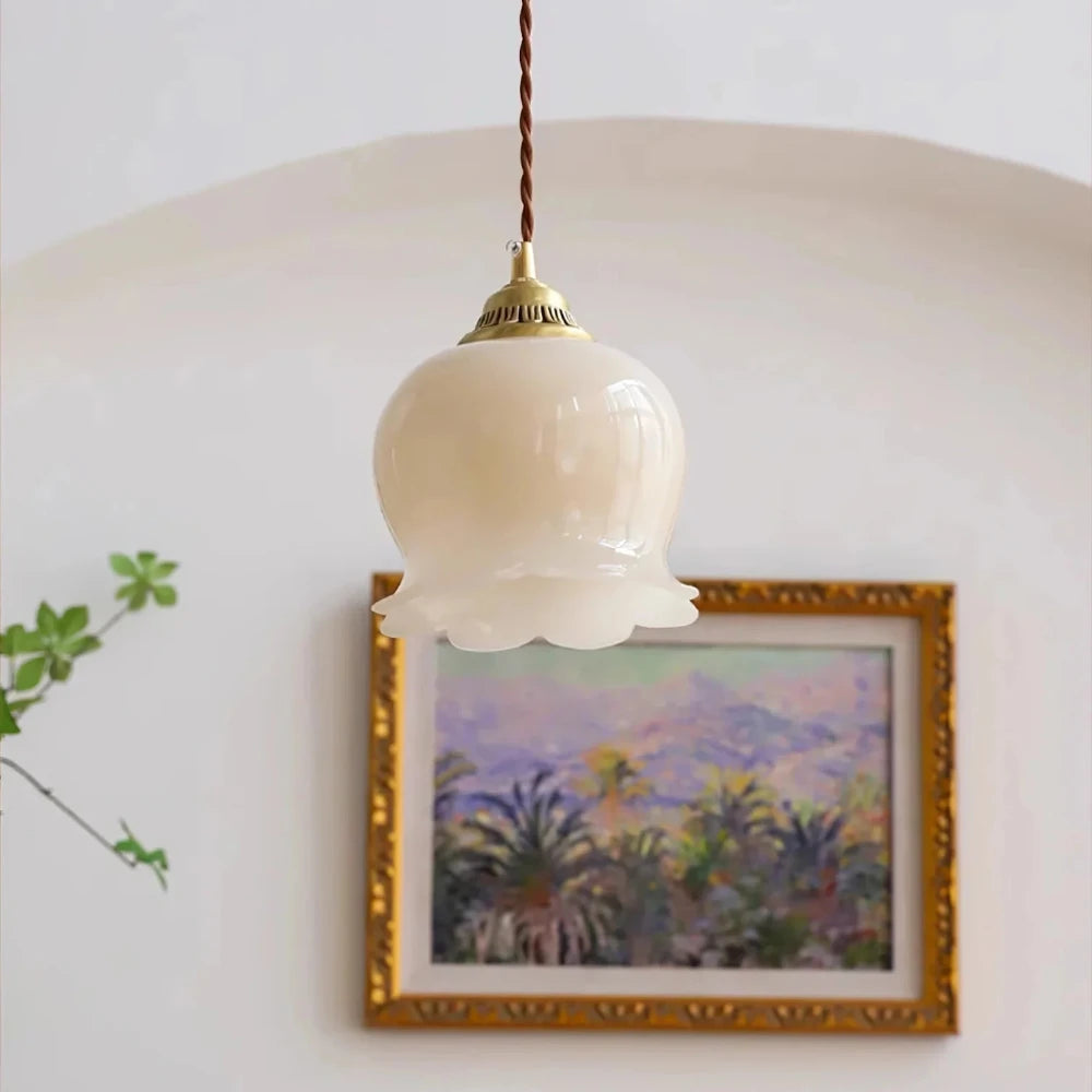 Luminária Pendente Cloche Opalina