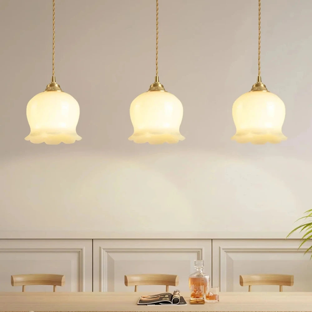 Luminária Pendente Cloche Opalina
