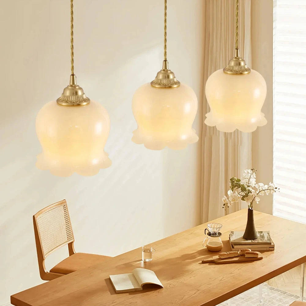 Luminária Pendente Cloche Opalina