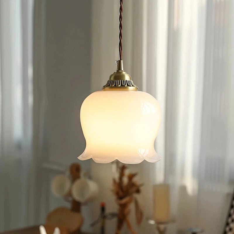 Luminária Pendente Cloche Opalina