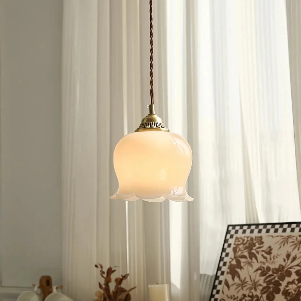 Luminária Pendente Cloche Opalina